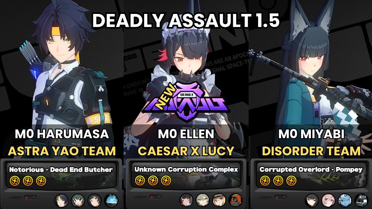 NEW Deadly Assault ZZZ | Astra Yao Harumasa x Ellen x Miyabi Yanagi | 9-Star | Zenless Zone Zero 1.5