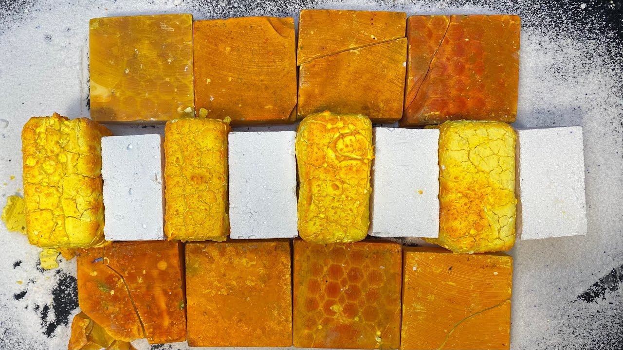 Buttery Soft Pasted And Dyed Yellow Blocks with HM Freshies  💕💕💕gym Chalk asmr