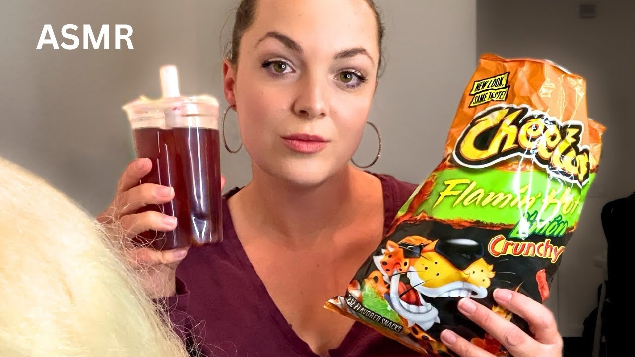 ASMR Hot Cheeto Girl Sits Behind You In Class 🧡🌶️ (roleplay, eating sounds, brushing hair)