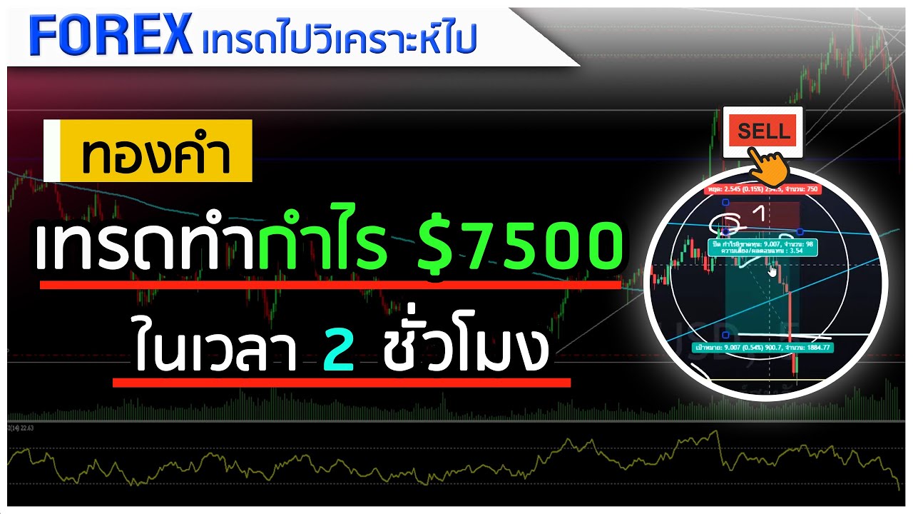 FOREX เทรดไปวิเคราะห์ไป ฟันกำไรทองคำ +7500$ ใน 2 ชั่วโมง