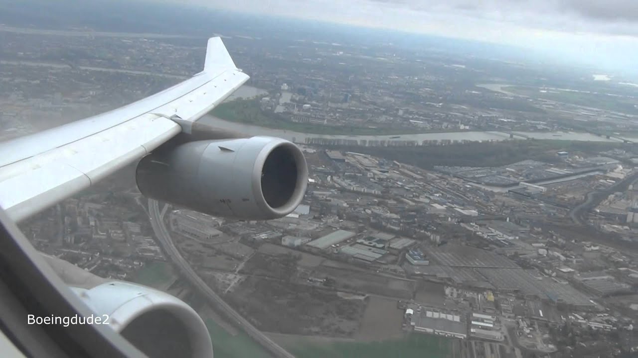 Lufthansa a340-300 take off dusseldorf