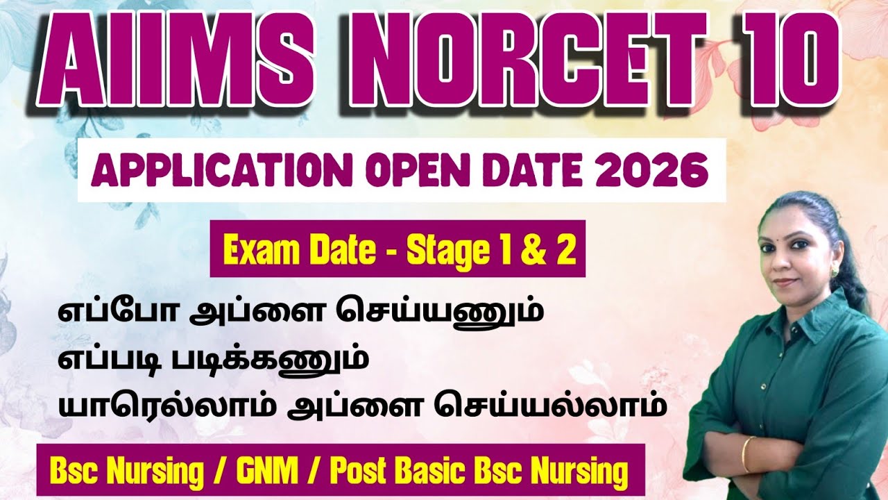 📣AIIMS NORCET 10 Application Opening Date & Exam Date 2026 📣