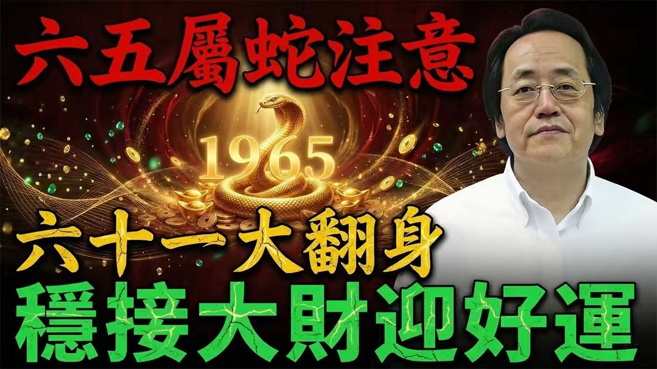 倪海廈：1965屬蛇人注意：2026年命運大翻轉，天德入命，61歲這場大富大貴，接住了後半生無憂！#倪海厦 #倪海廈 #屬蛇 #2026運勢 #易經 #中醫養生 #晚年福報 #天德入命 #1965年生