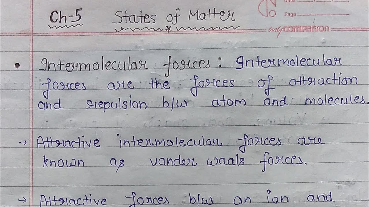 States of matter class 11. Chemistry best notes of ch-5