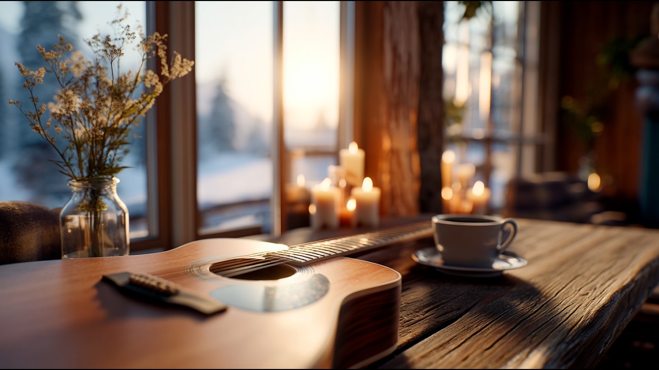 Soft Jazz Guitar for Study & Work | Cozy Winter Cafe Ambience (2 Hours)