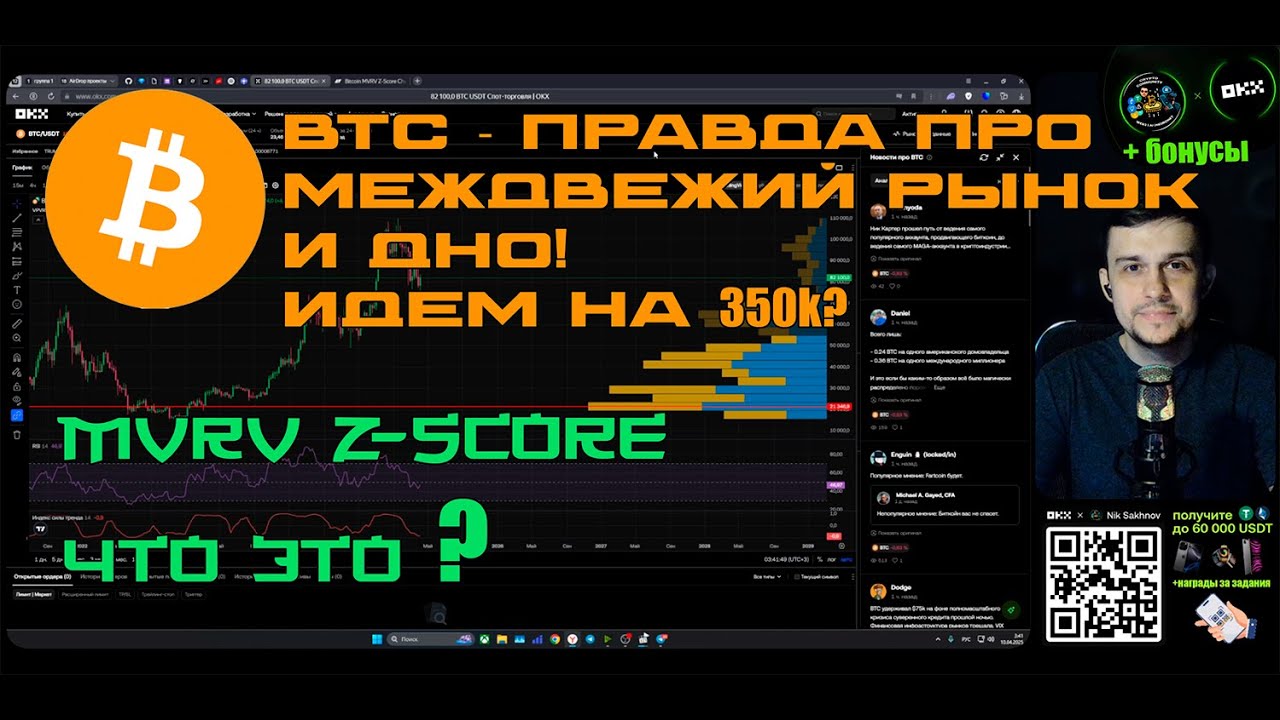 Bitcoin - правда про медвежий рынок и дно! Идем на 350к? MVRV Z-Score что это?