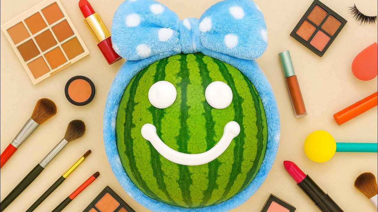 ASMR Makeup on a Watermelon🍉😱 (no talking)