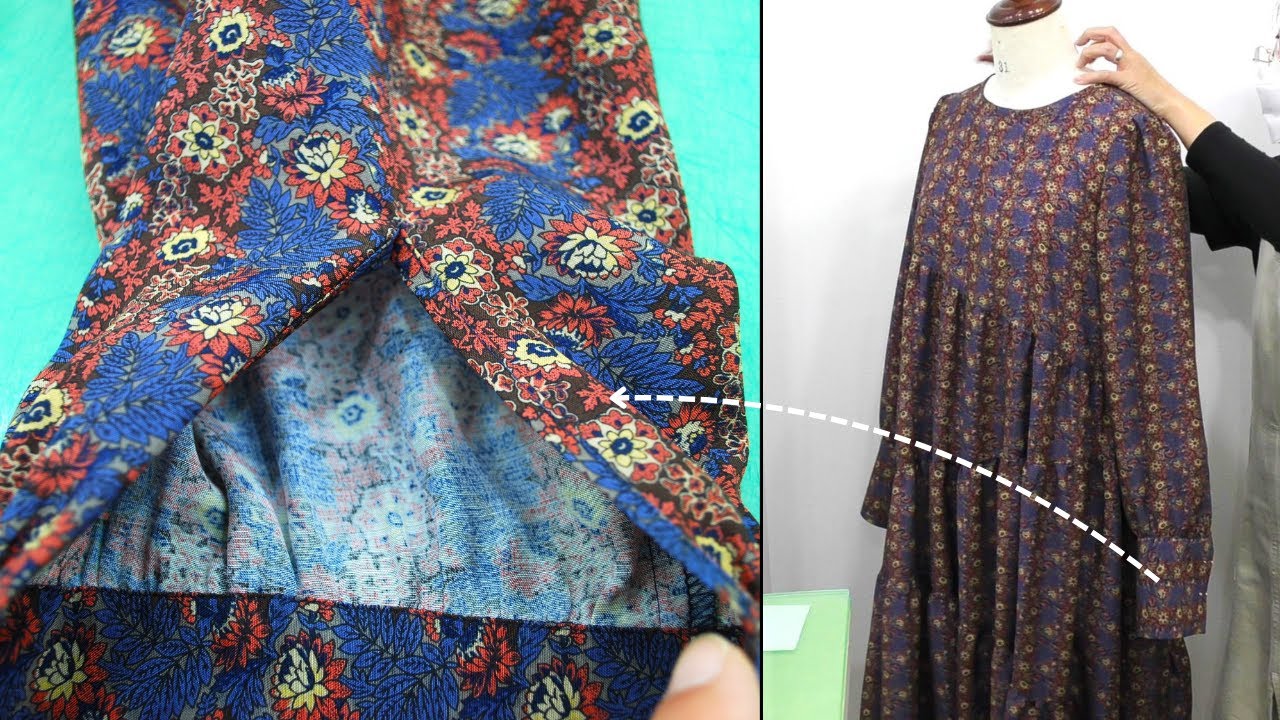 Tricks and tips for sewing a cuff of a Gathered Dress