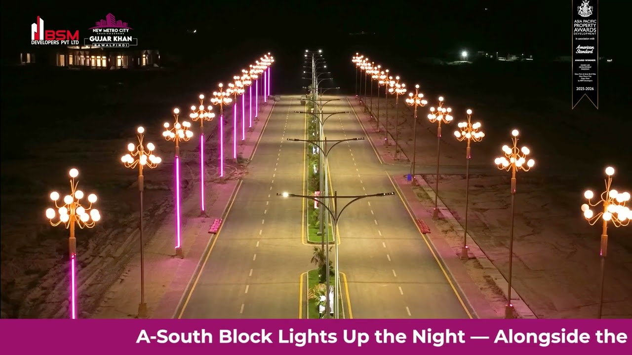 A South Block GLOWS UP! Night Tour of New Metro City Gujar Khan's Lighting