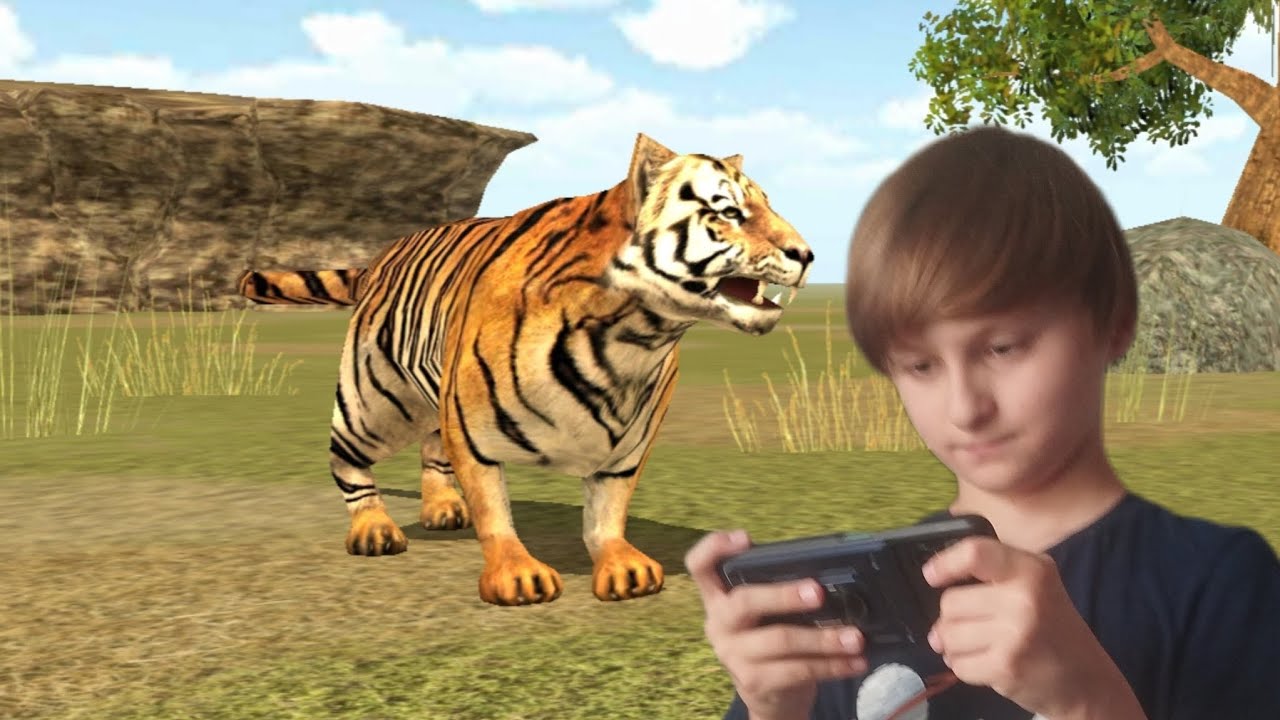 Играю в Wild Tiger Simulator 3D (Звук наложен).