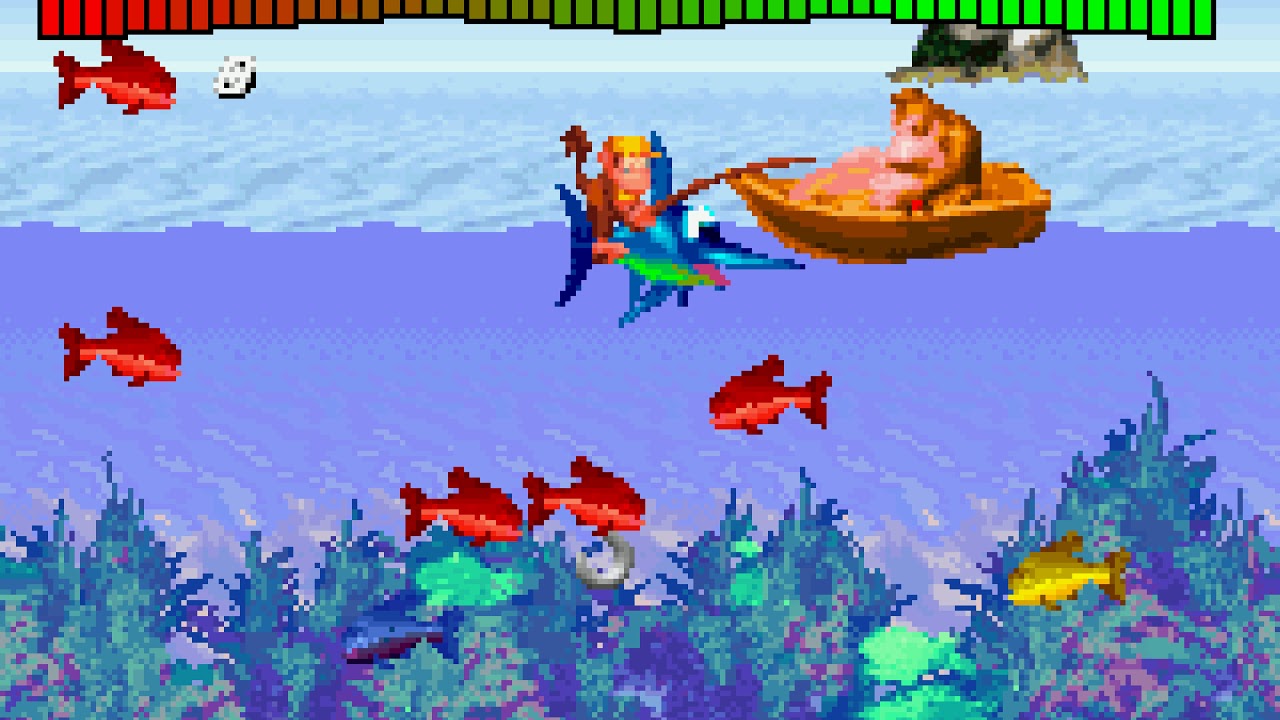 Donkey Kong Country (GBA) - Funky's Fishing - Twenty Red Fish