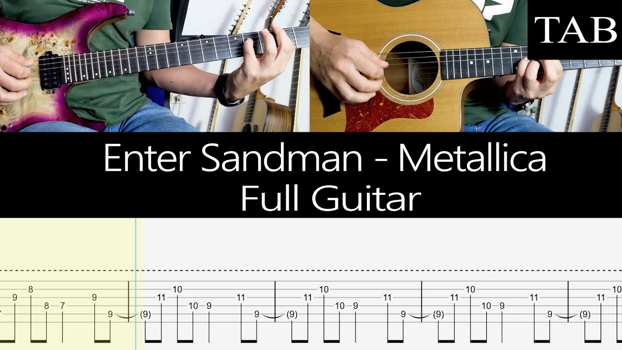 ENTER SANDMAN - Metallica (Kirk Hammet): FULL guitar cover + TAB