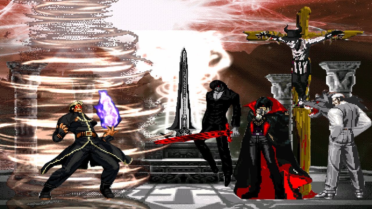 MUGEN KOF Priest Goenitz Vs. Demonic Boss Team