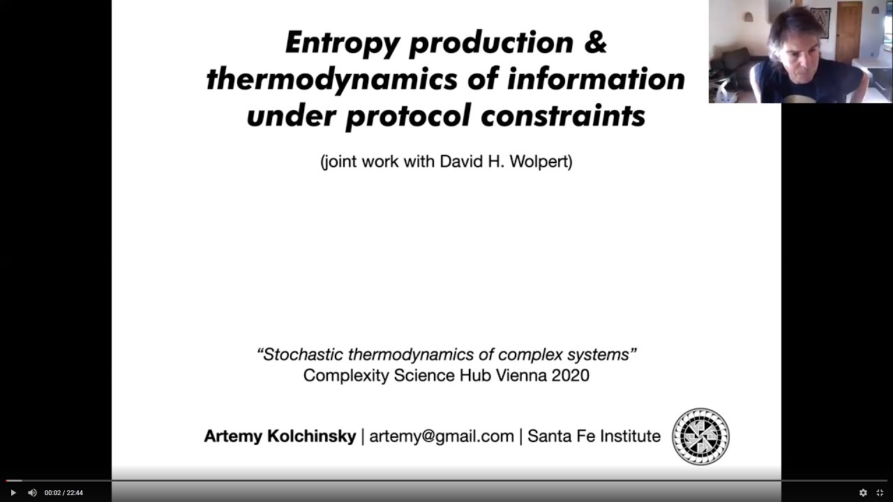 Artemy Kolchinsky @ CSH Online Workshop Stochastic thermodynamics of complex systems
