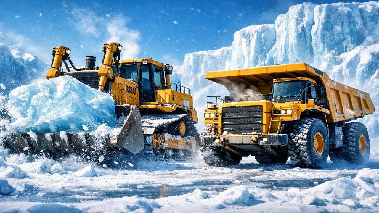 Frozen Road Rescue! ❄️🚧 Construction Vehicles on a Winter Mission | Realistic Construction Story