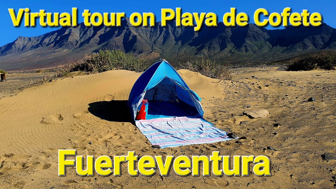 POV: Virtual walking tour on Playa de Cofete one of the most beautiful beaches in Spain . 4K