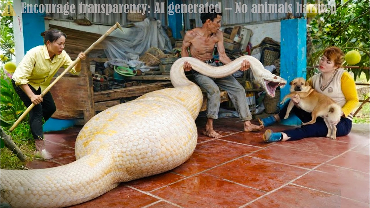 72 Hours of Fear 😱 Giant Albino Python Invades Rural Home – Family Fights to Protect Their Dog