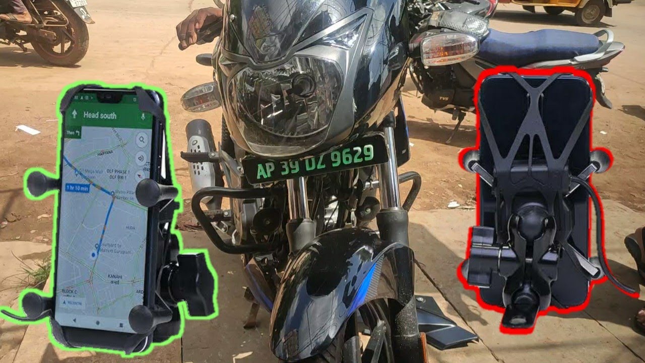 pulsar fast charger mount/motorcycle mobile holder/mobile mount for bike || video 34