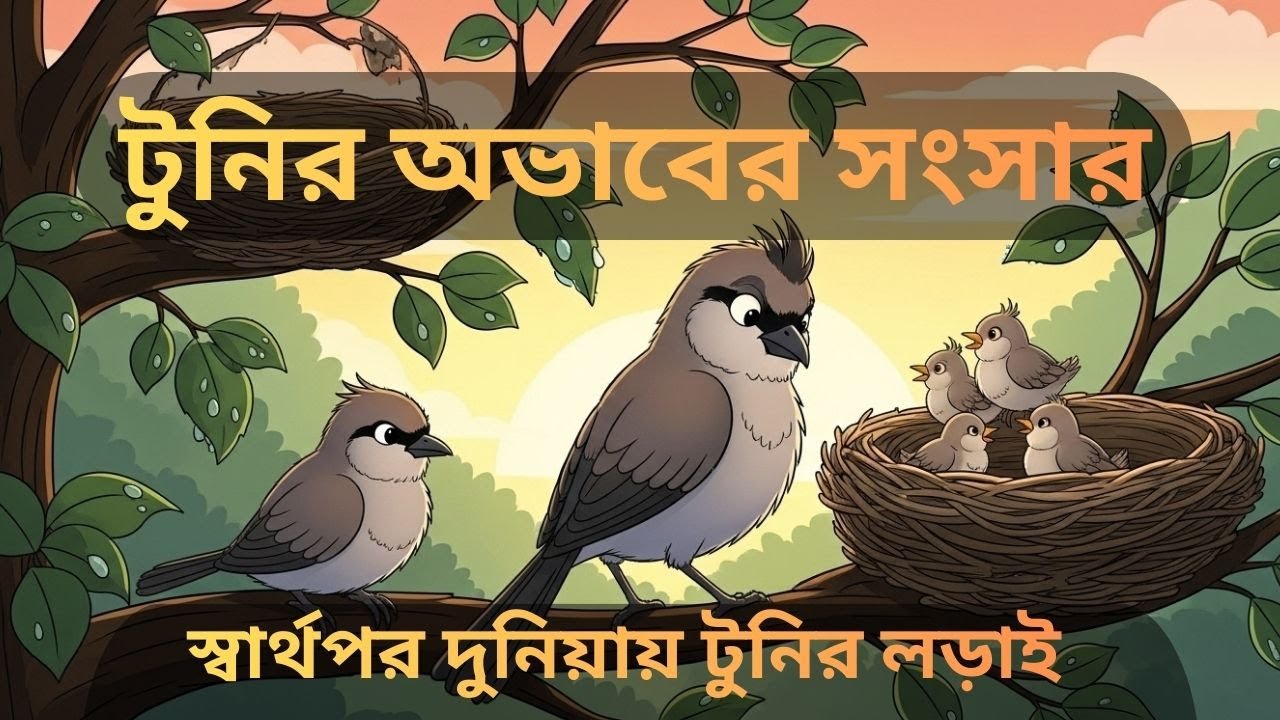 টুনির অভাবের সংসার | স্বার্থপর দুনিয়ায় টুনির লড়াই | 2D Bird Animation Story | Pakhir Golpo