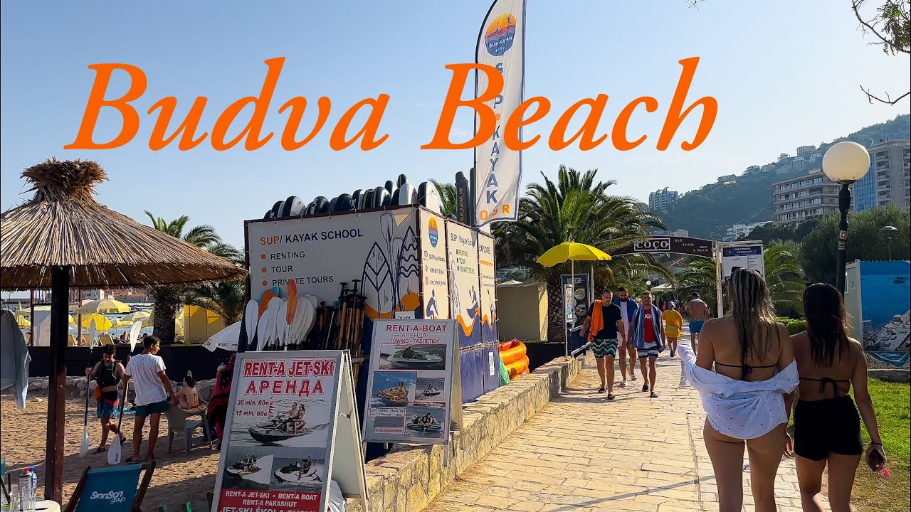 Пляж Будвы 🏝️ Черногория 🇲🇪 Пешеходная экскурсия в 4К