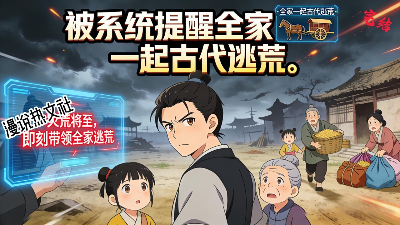 完结《被系统提醒全家一起古代逃荒》林青青一家四口在云南避暑时，因为采了不认识的蘑菇，全家中毒而亡，在去地府的路上被系统截胡去了古代。 系统:“只有一个小时收集物资哦。 #逃荒#种田#古代言情