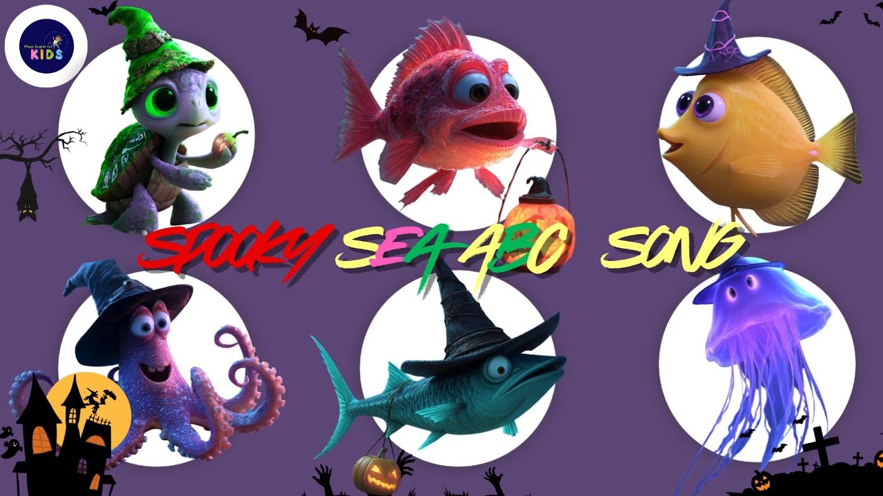 Spooky Sea ABC Song 7TH0925  |  Halloween Ocean Song 🦑 | Nursery Rhyme | #abcdsong
