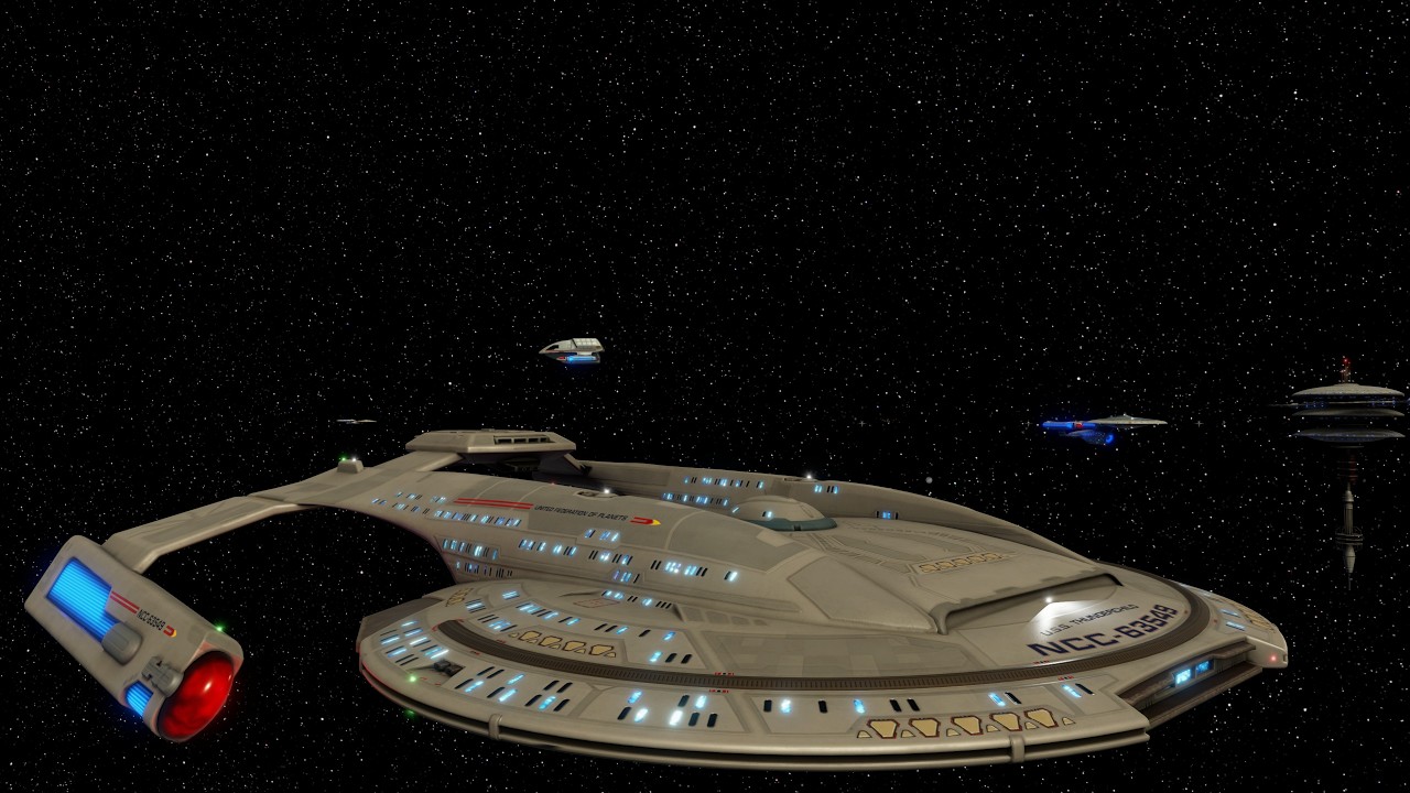 NCC-63549 USS Thunderchild explodes at a Class J Gas Giant