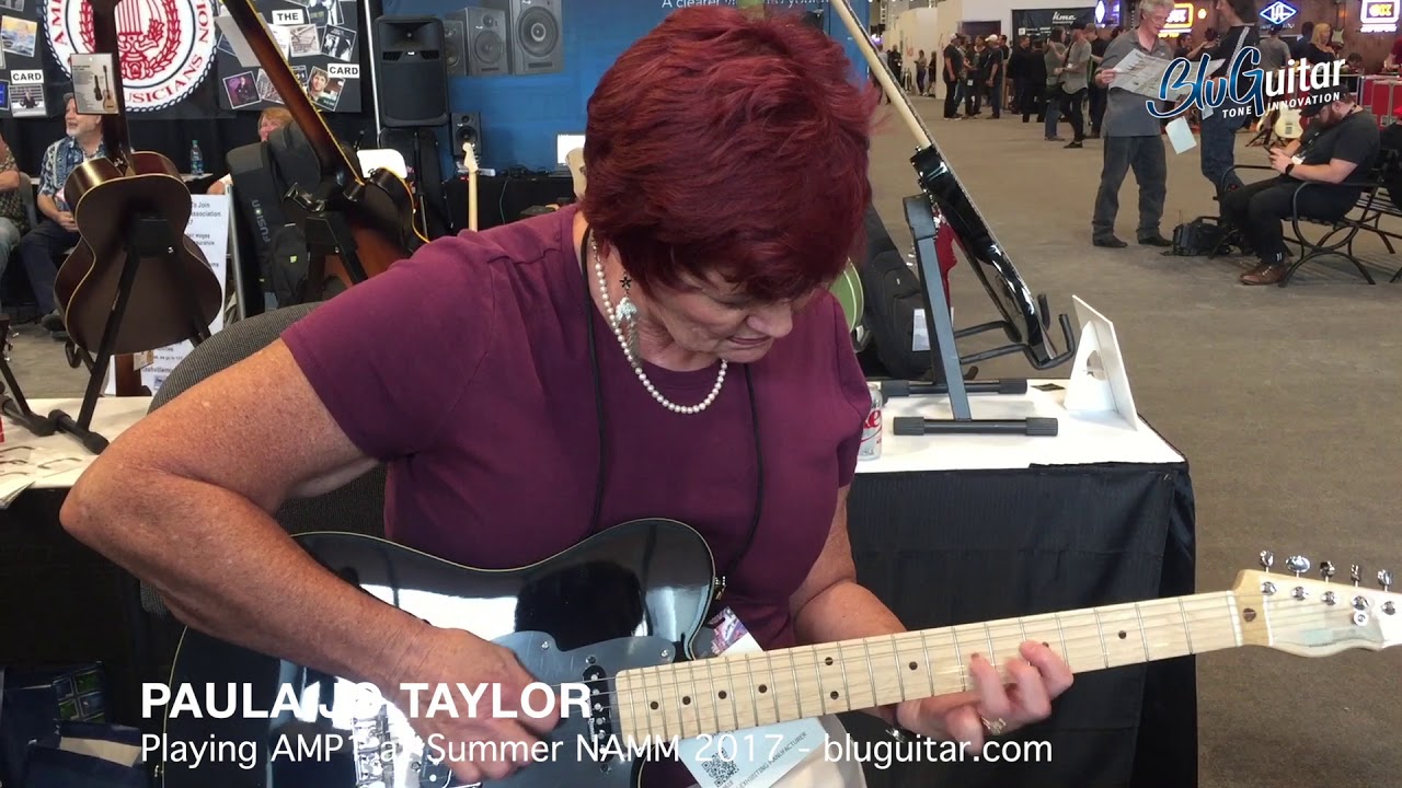 Granny Guitarist Paula Jo Taylor with AMP1 at SummerNamm