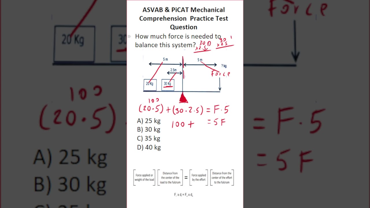 Mechanical Comprehension Practice Test Question for the ASVAB & PiCAT #acetheasvab #grammarhero