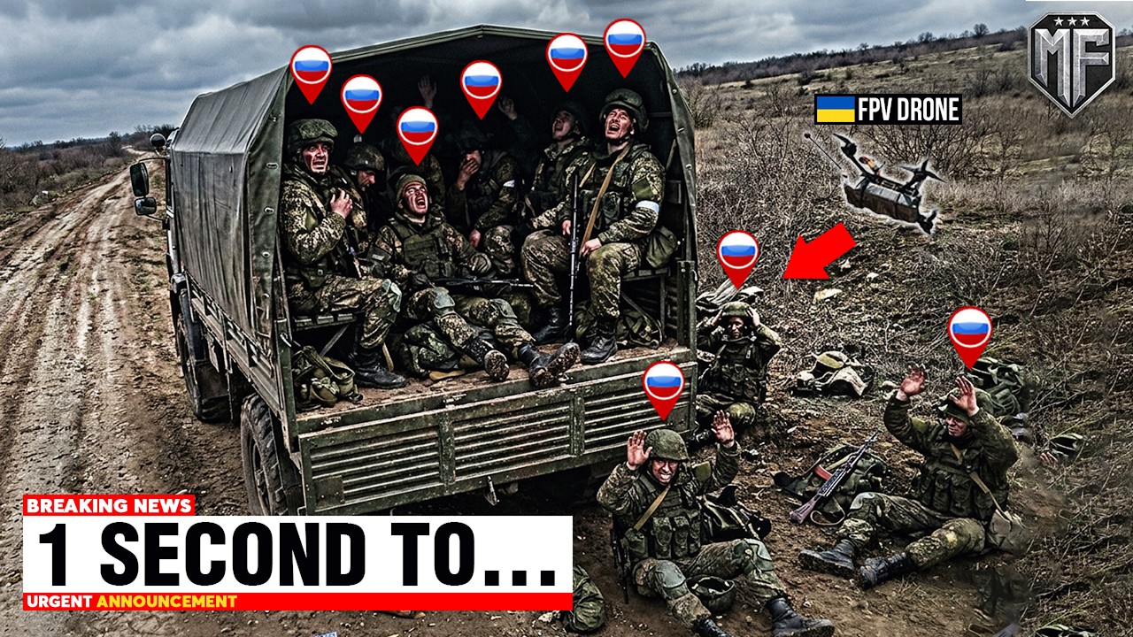 Ukrainian FPV Drone Spotted a Huge Convoy of Russian Trucks Full of Troops - Then THIS Happened...
