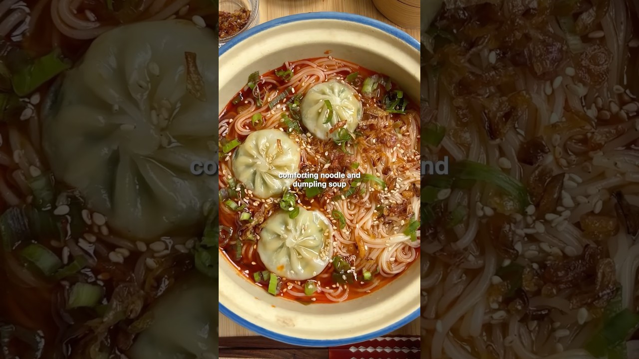 Noodle & dumplings soup in 15 minutes! 🔥 #easyrecipe