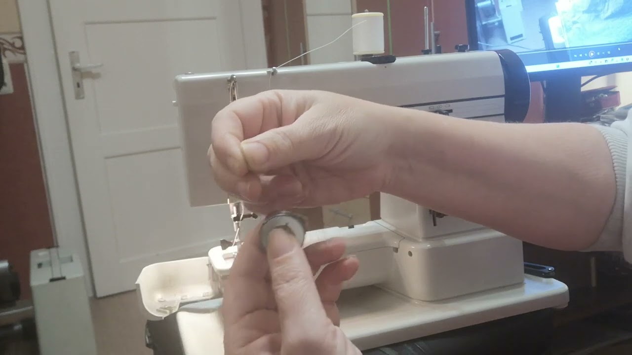 Unter, Ober Nähmaschine PFAFF 297 einfädel, Заправка нижней нити швейной машины