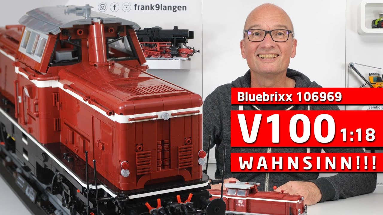 Bluebrixx 106969 V100 Display Lok - Ein Wahnsinns-Modell im Maßstab 1:18