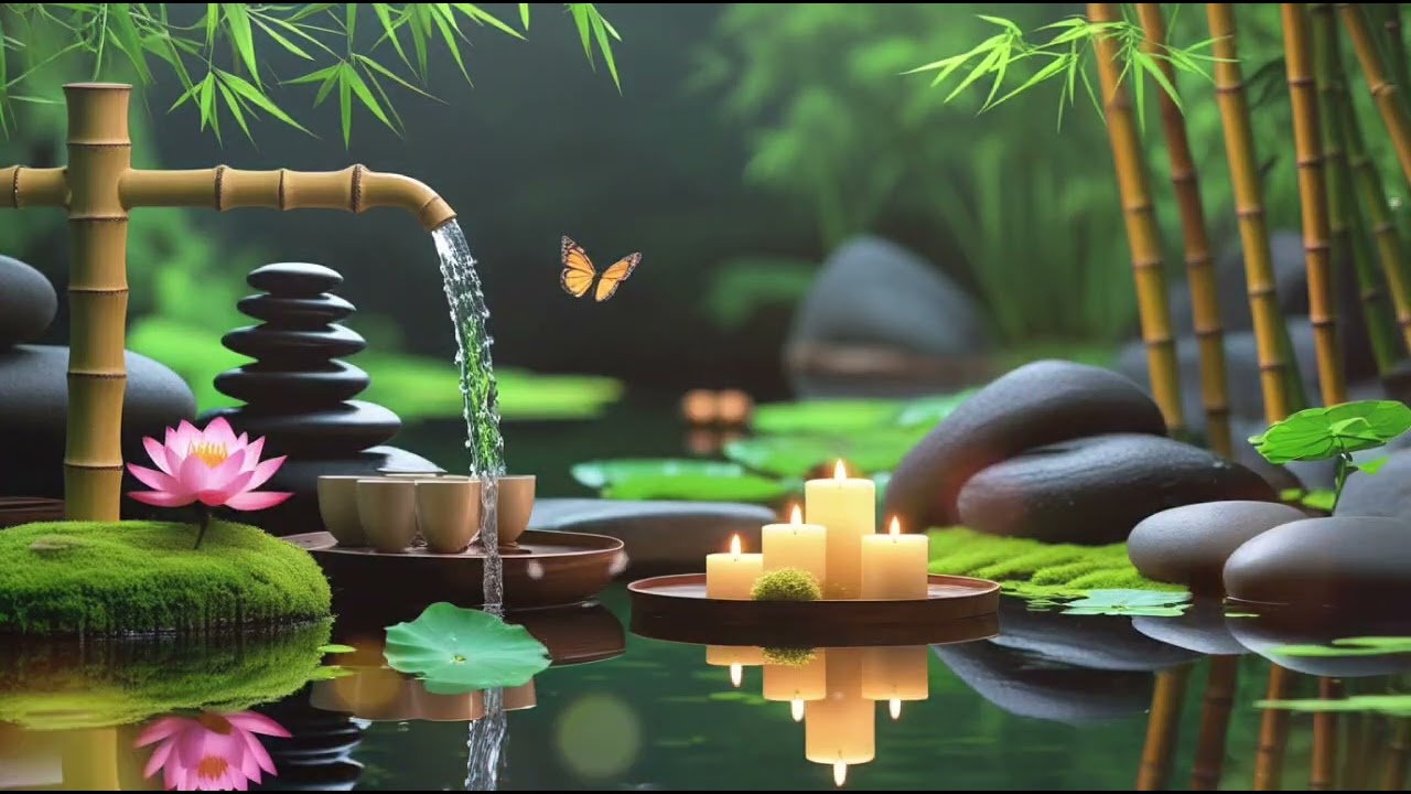 Relaxing Spa Music – Soft Relaxing Melodies with Natural Bamboo Water Flow for Calm and Peace