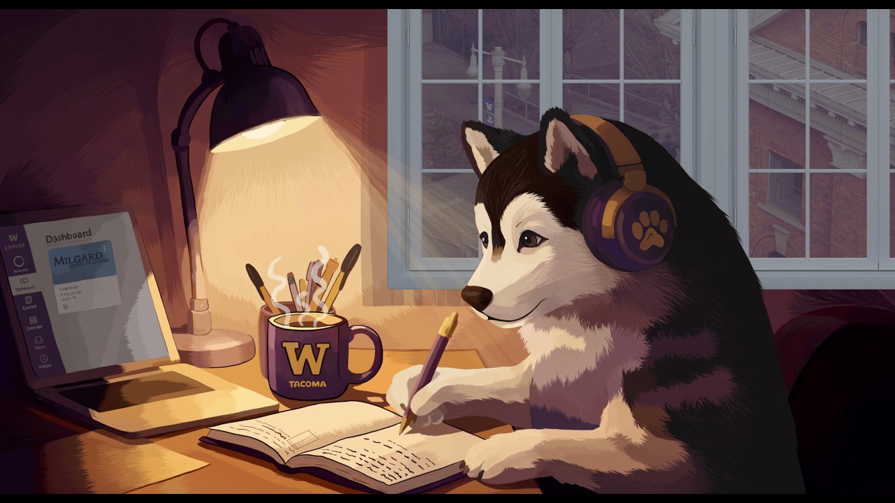 lofi husky hip hop radio 📚 beats to relax/study to 💜💛 UW Tacoma pomodoro timer 4x25 min