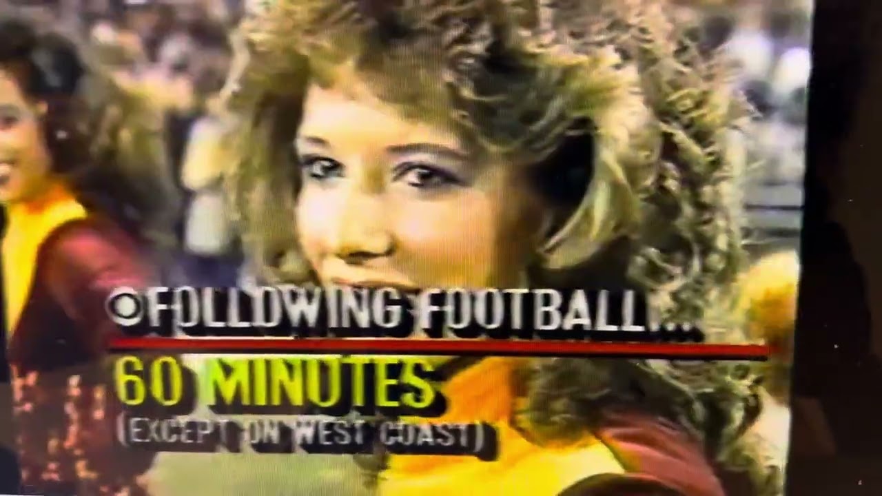 1987 Pat Summerall reminder that 60 Minutes is coming up after football, except on the West Coast&rdquo;