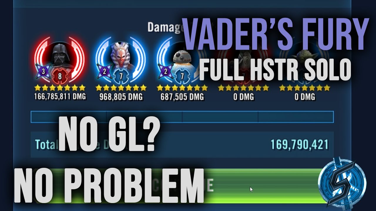 WORLD'S FIRST NON-GL HSTR SOLO - VADER'S FURY | Full Sith Triumvirate Raid Solo | SWGoH