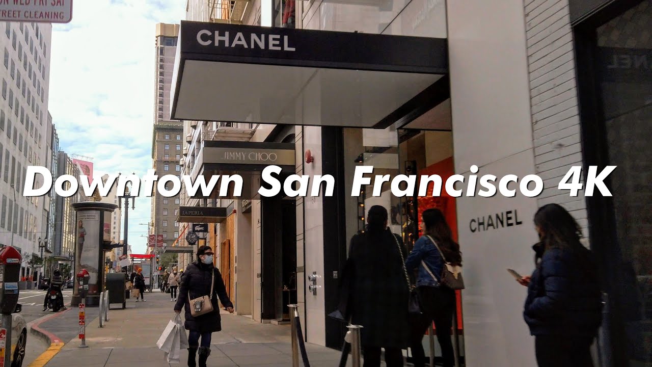 San Francisco Downtown Walking Tour 4K 3D Audio