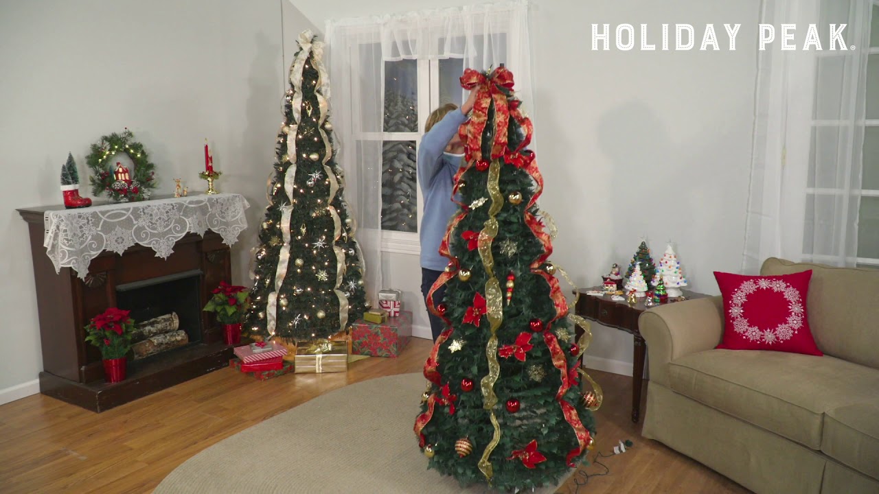 Miles Kimball | Pull-Up Trees Fully Decorated Pre-Lit Tree by Holiday Peak™