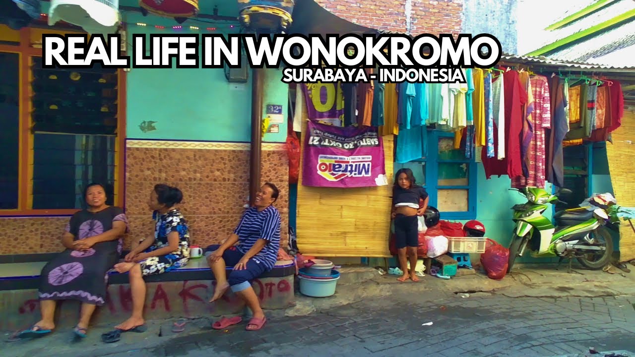 Real Life In Indonesia || Jalan Pagi Di Pemukiman Padat Sekitar Wonokromo