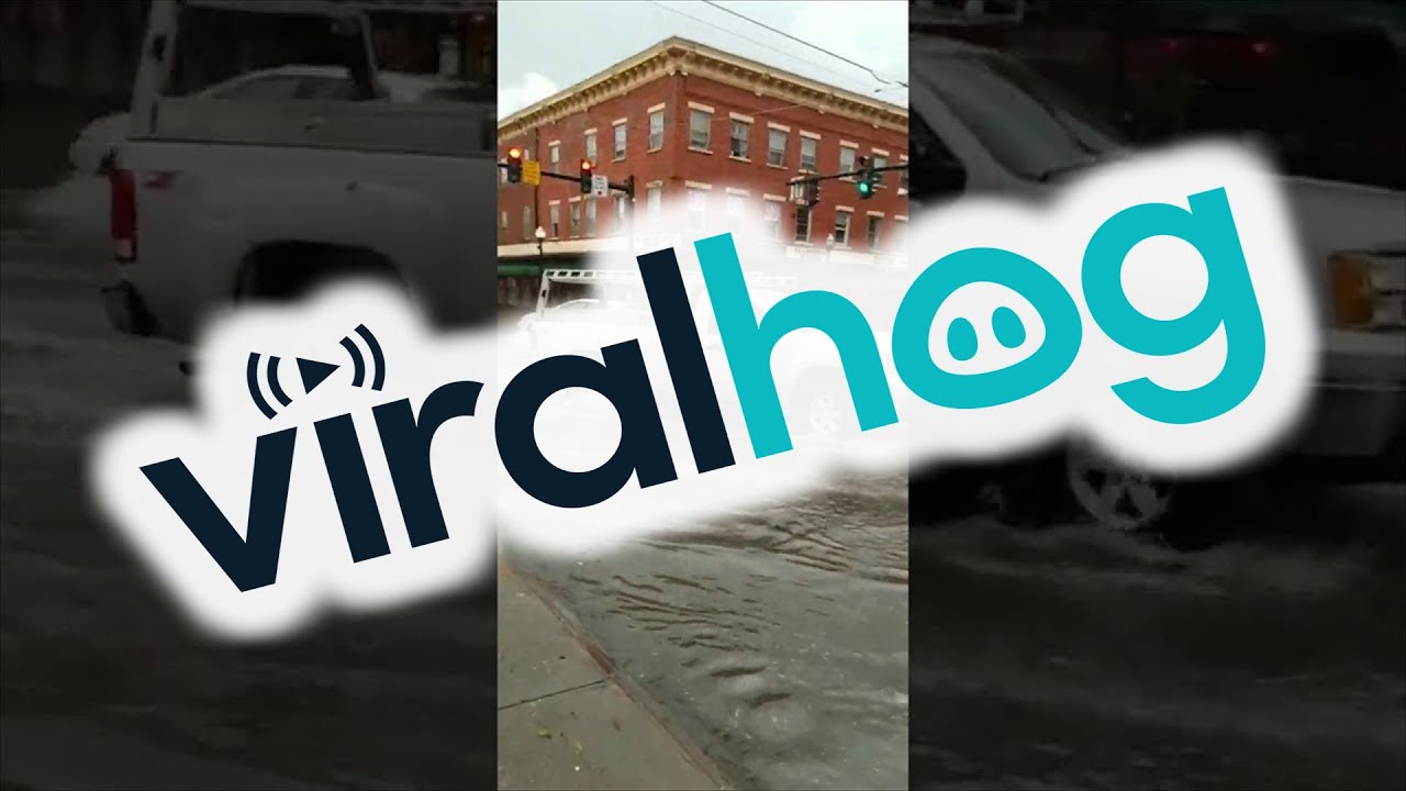 Intense Hail Storm Leads to Flooding in New York || ViralHog