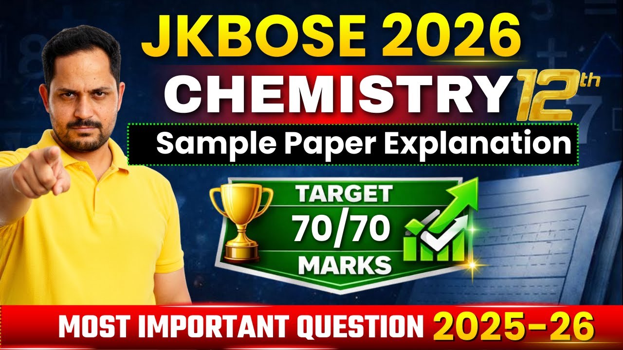JKBOSE SAMPLE PAPER CHEMISTRY CLASS 12 | CHEMISTRY|  