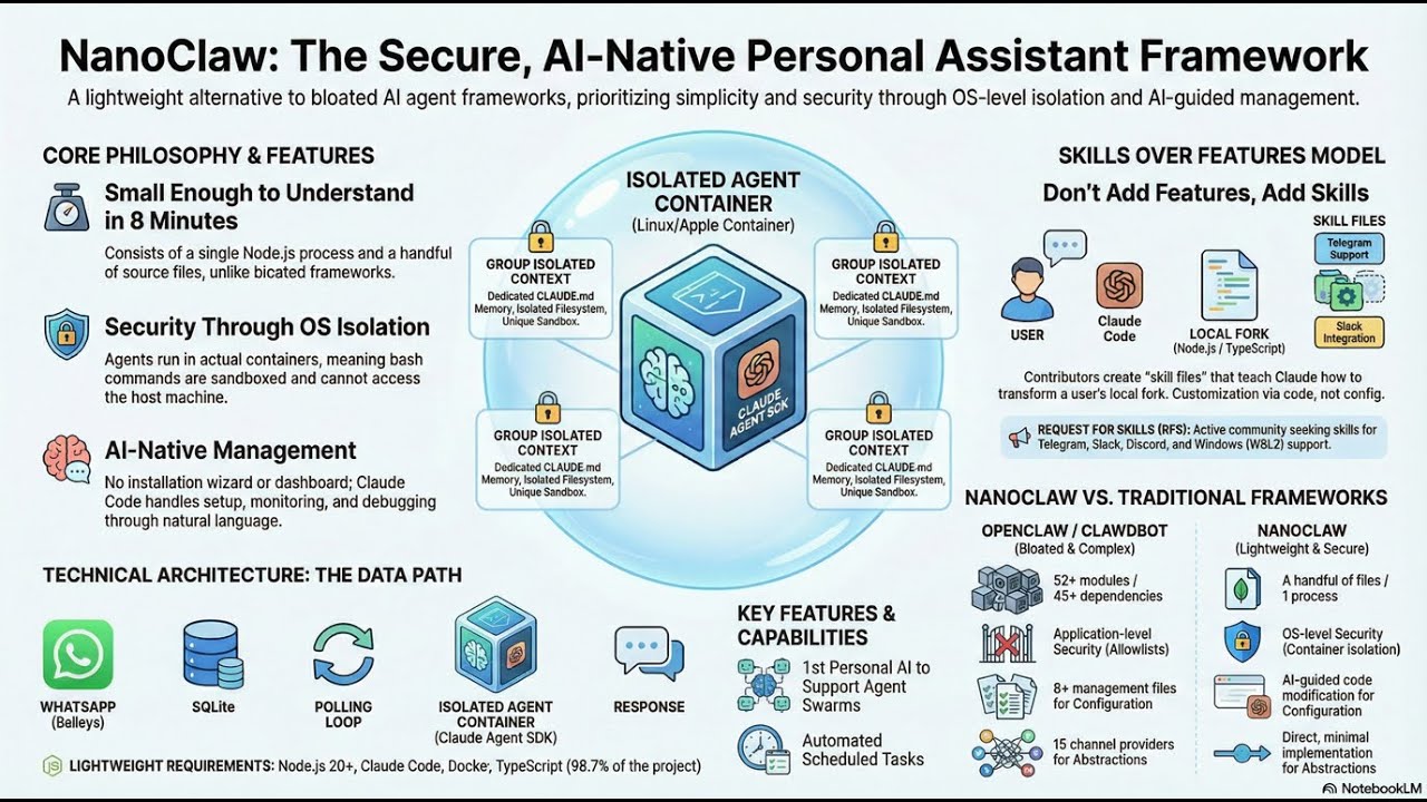 NanoClaw Lightweight Secure AI Agent Assistant for WhatsApp