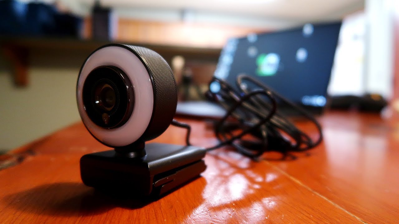 Angetube Webcam with Ring Light and Auto Focus