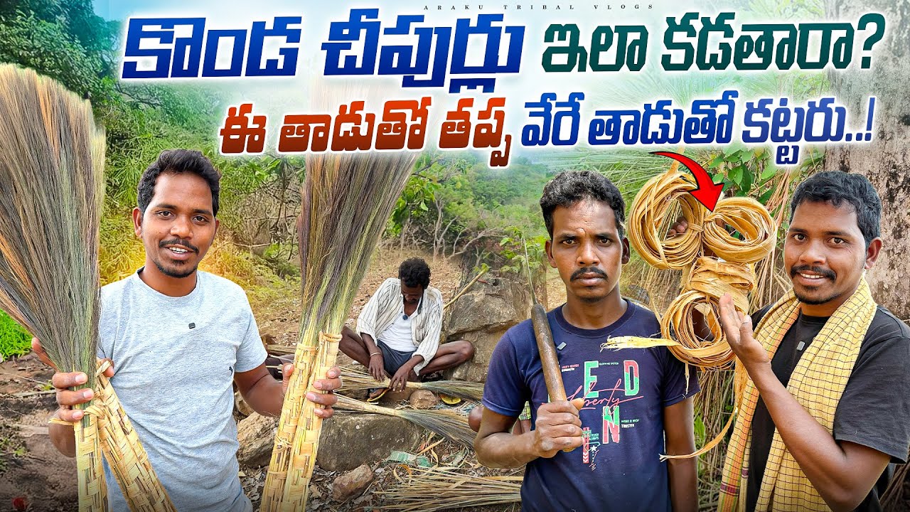 గిరిజన పద్ధతిలో కొండ చీపుర్లు🧹కట్టేవిధానం||పూర్వీకులు చెప్పిన మాటల్లో ఏమంటున్నారో చూడండి😳భయపెట్టారు 