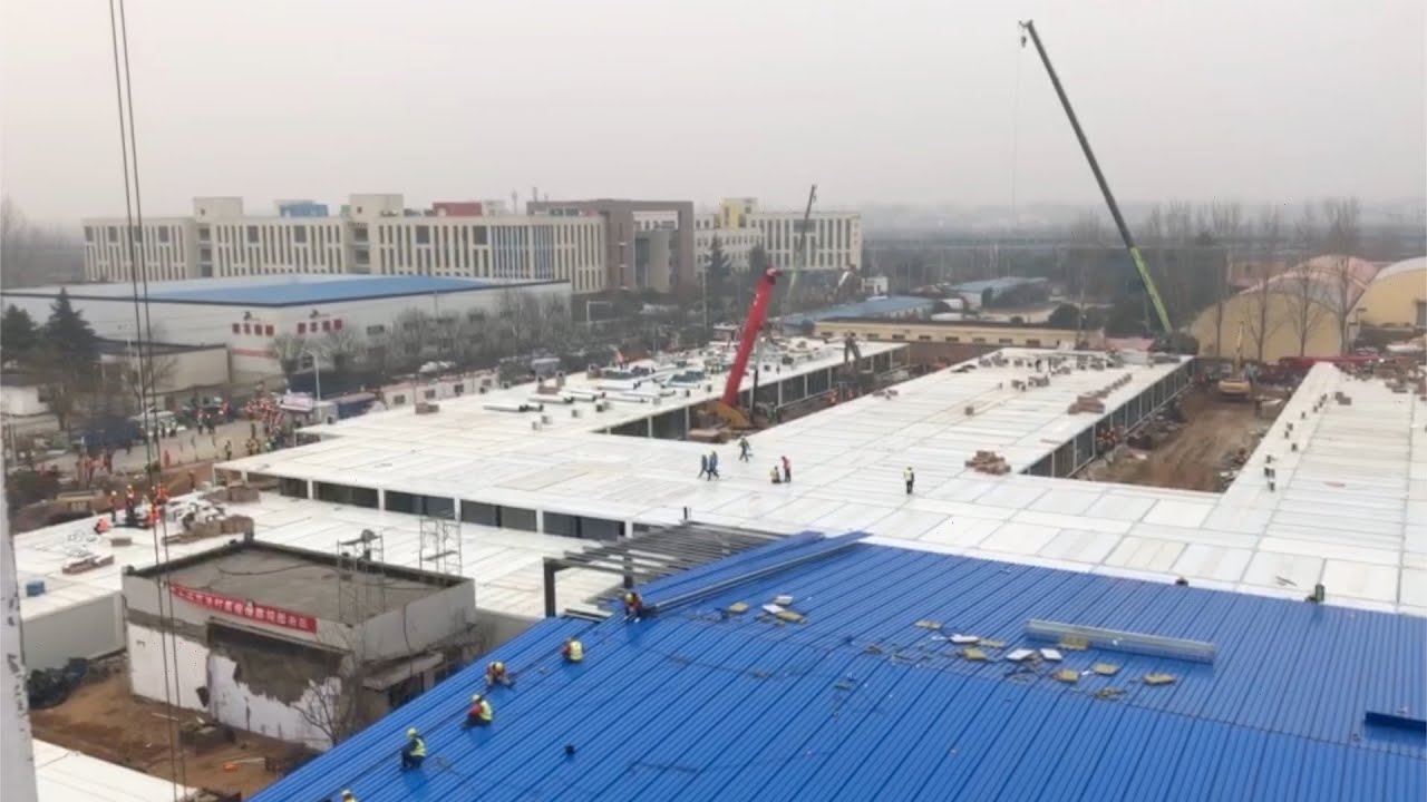 542 portable cabins installed at new coronavirus hospital in Zhengzhou