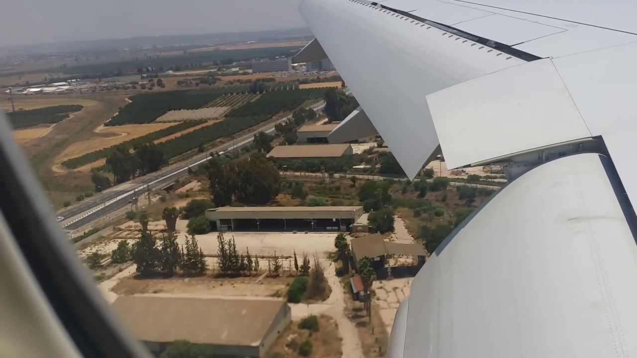 Breathtaking landing in Tel-Aviv Ben-Gurion Airport in Israel