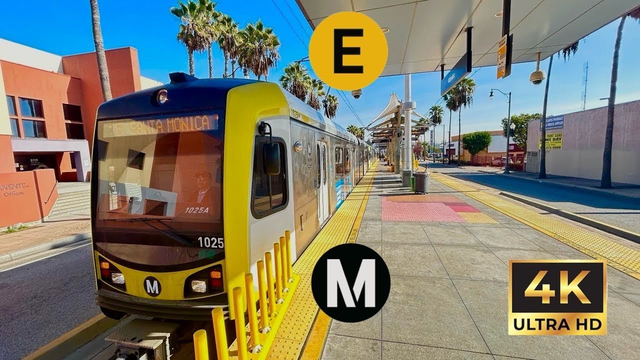 Full journey on the Metro E line From East Los Angeles to Santa Monica 4K.
