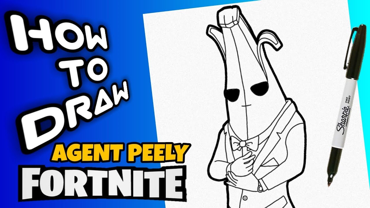 HOW TO DRAW AGENT PEELY FORTNITE | como dibujar al agente banano de fortnite | FORTNITE DRAWINGS