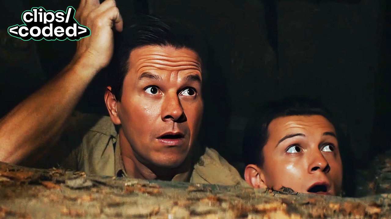uncharted (2022) - nathan drake uses a 500-year-old cannon in mid-air